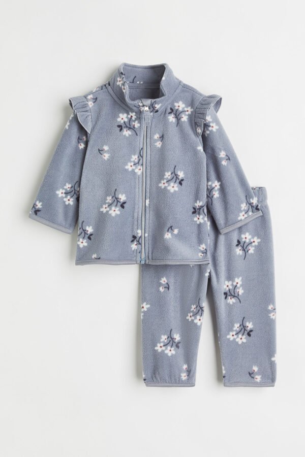 H&M Grey Fleece Floral set