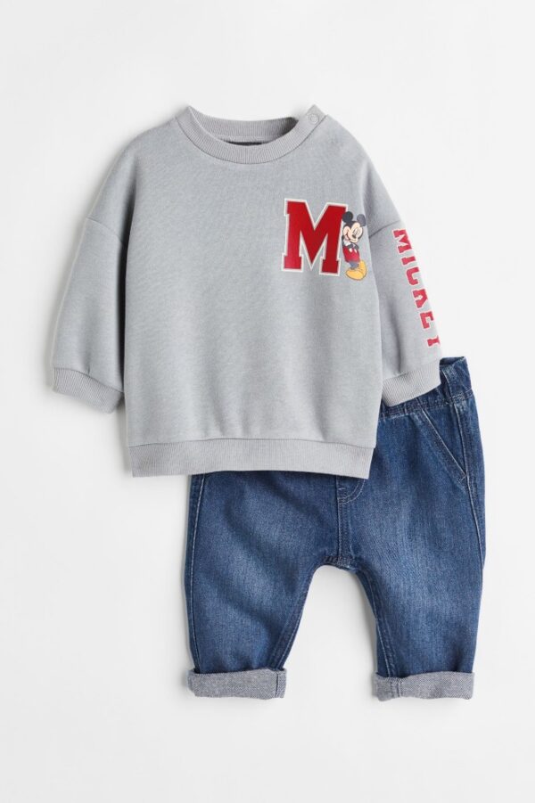 H&M Mickey set with Denim Jeans