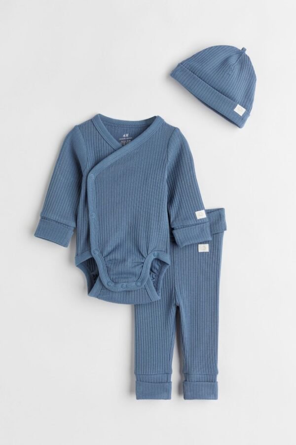 H&M Blue ribbed set