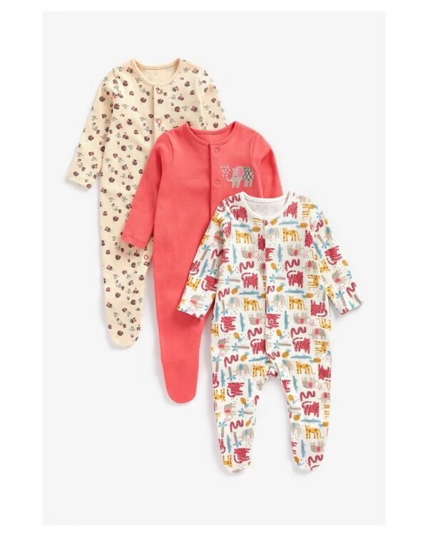 Mothercare Baby Elephant sleepsuit pack