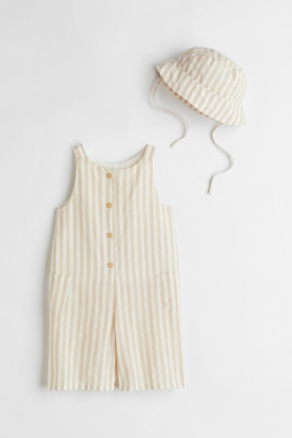 H&M Beige romper and hat set