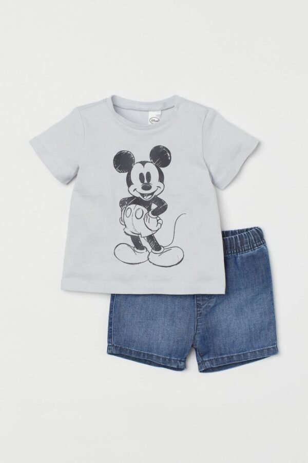 H&M  Mickey shirt and blue Shorts