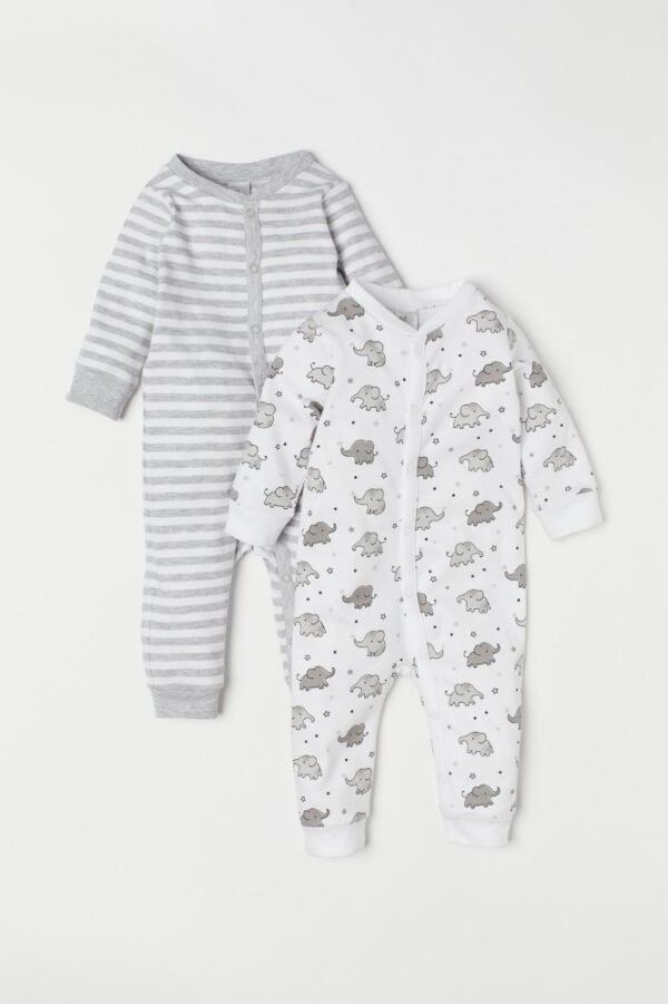 H&M elephant sleepsuit 2 pc