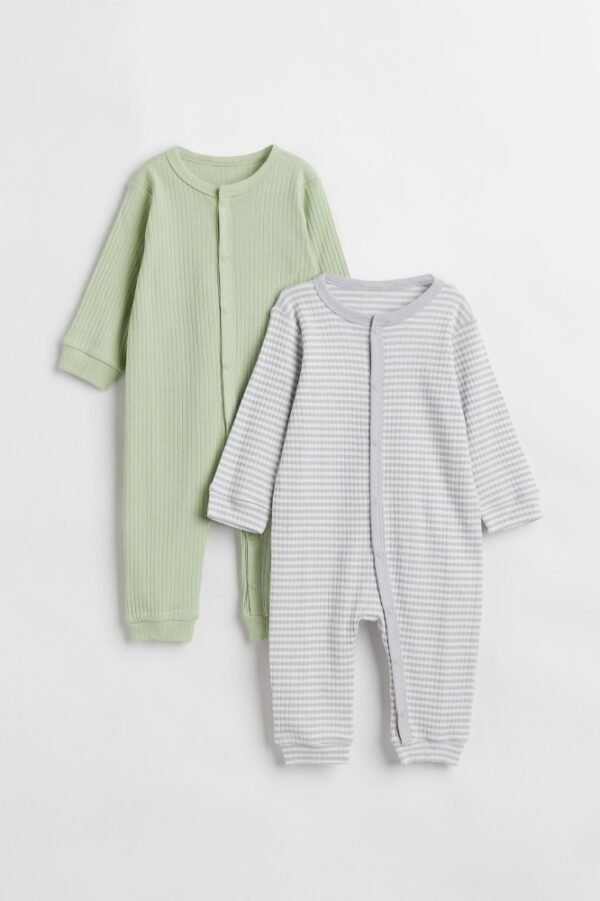 H&M Stripe romper cotton 2 pack
