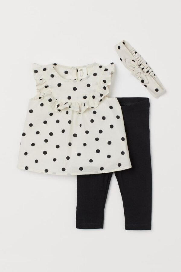 H&M polkadot black set