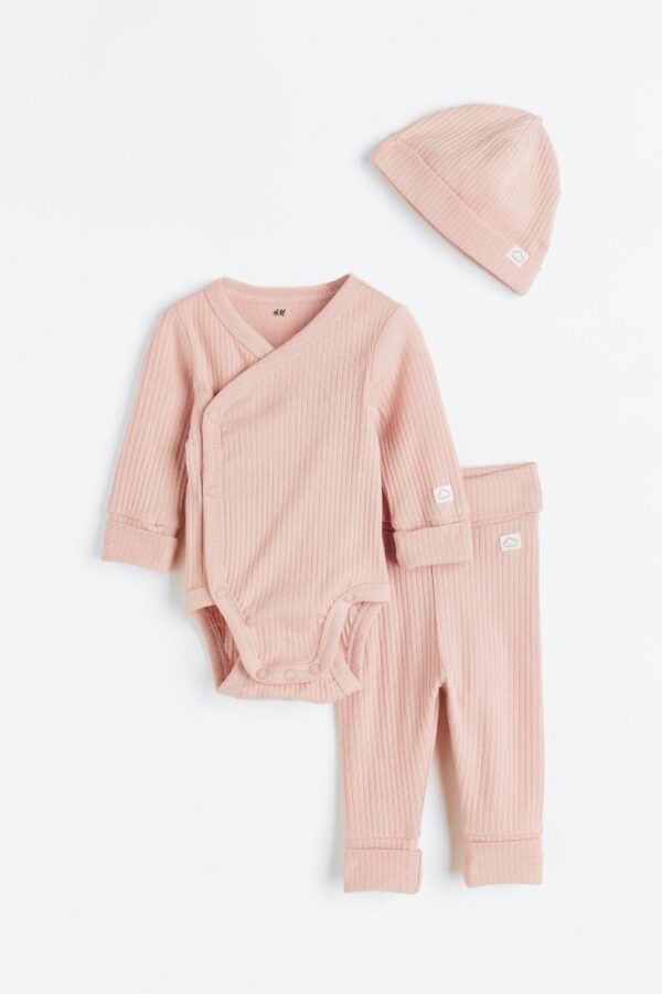 H&M Pink ribbed set with Cap