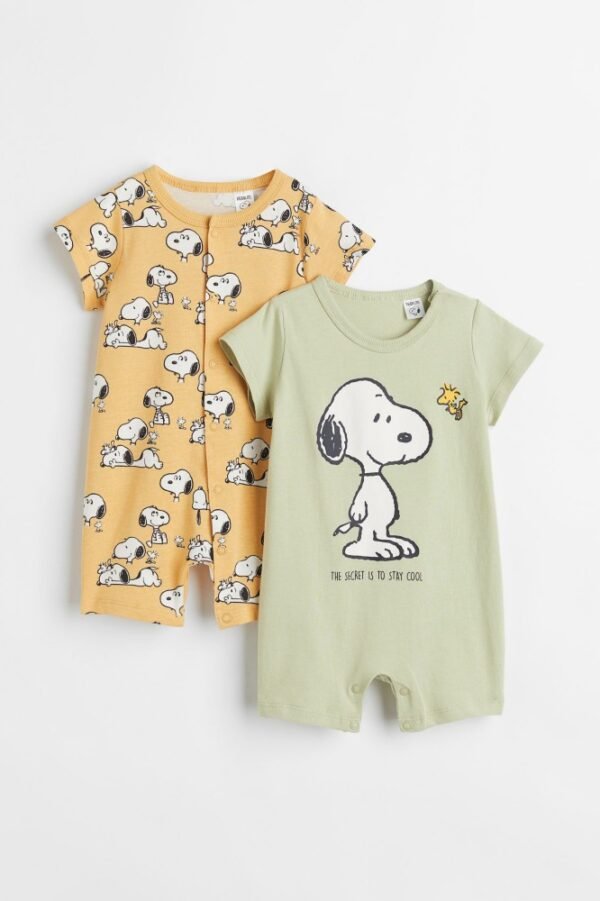 H&M snoopy 2 pc romper set