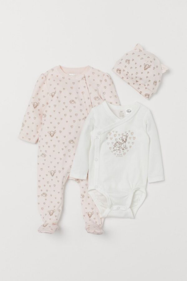 H&M Pink Deer set 3 pc