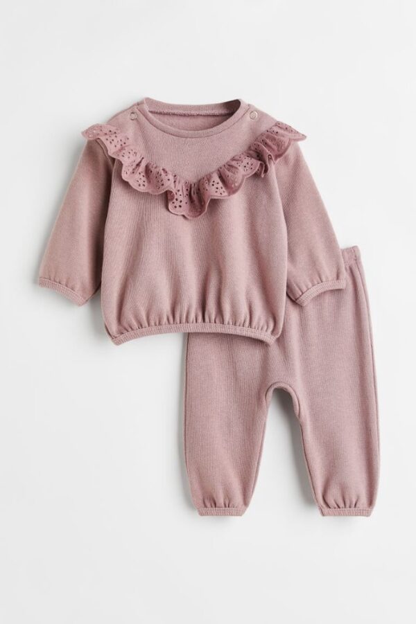 H&M pink flounce 2 pc set