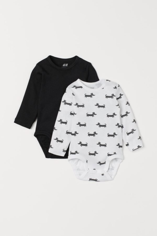 H&m black & white bodyset