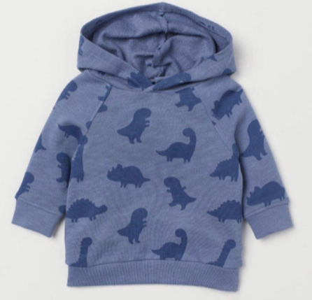 H M blue dino hoodie