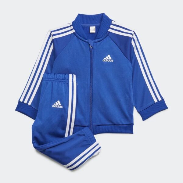 Adidas blue tracksuit with white lines