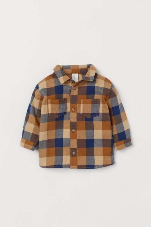 H&m brown checked shirt set