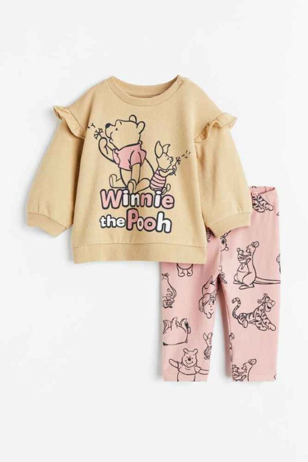 H&M Pooh 2 pc set pink