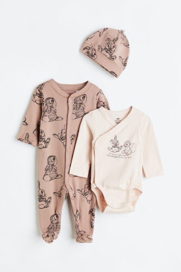 H&M bambi 3 pc set dark pink