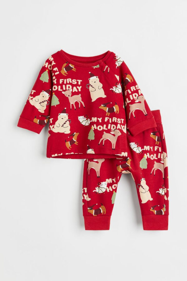 H&m my first holiday 2 pc lined set