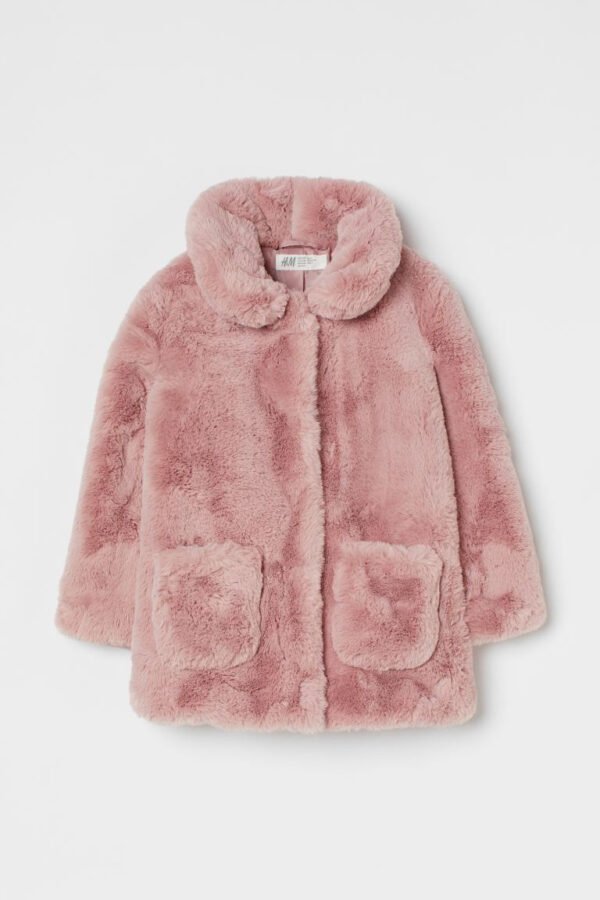 H&m pink teddy coat