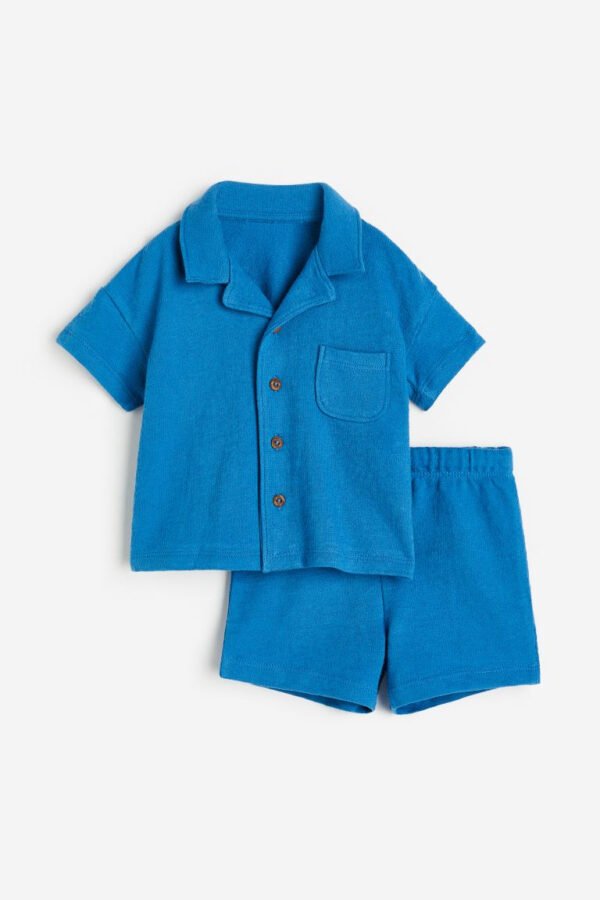 H&m blue shorts and shirt set