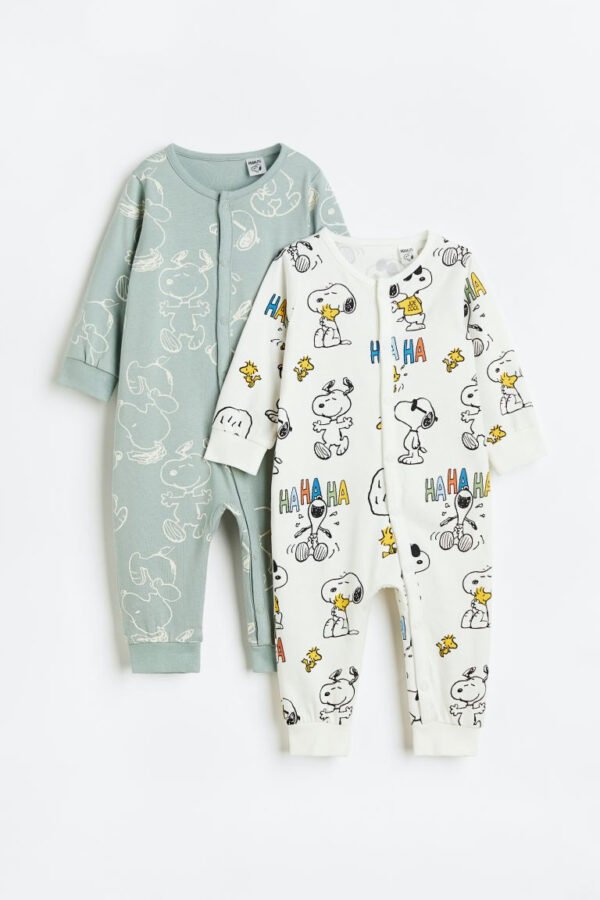 H&m snoopy sleepsuit set