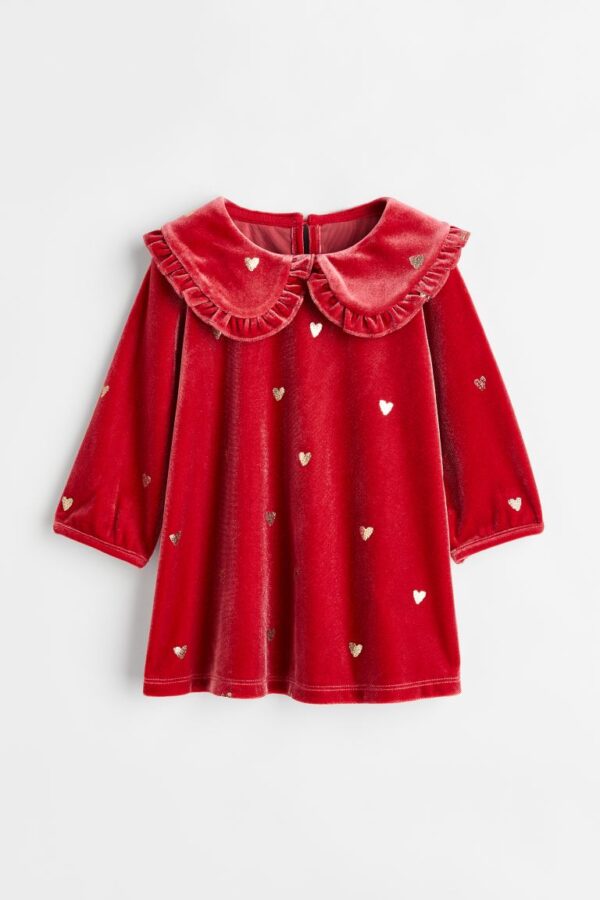 H&M red velvet dress