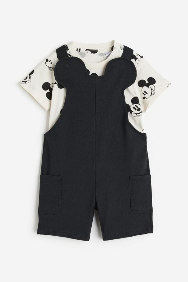 H&M mickey mouse dungaree set