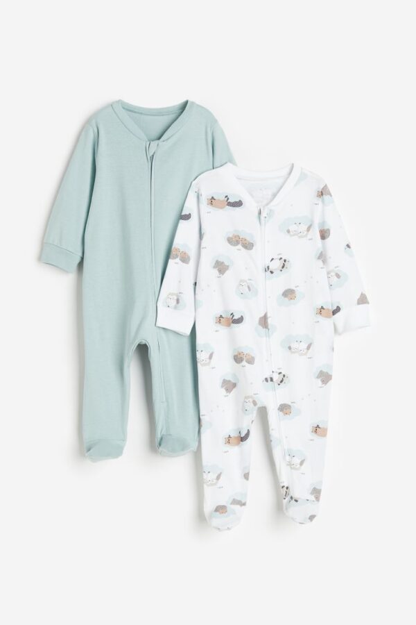 H&M hedgehog zippers pyjama pack of 2