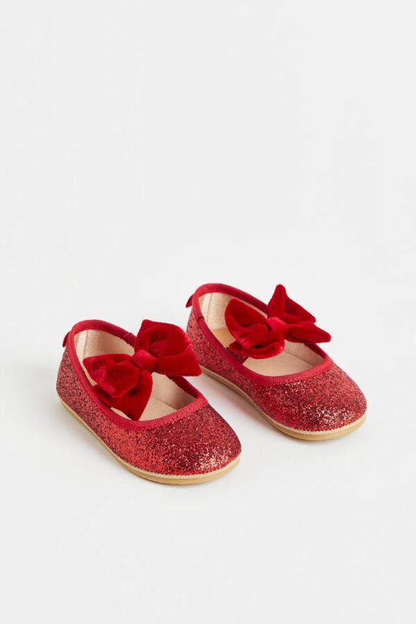 H&M red bow ballet shoes