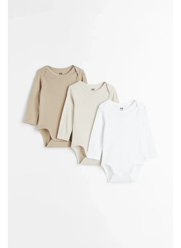 H&M beige 3 pc bodysuit set