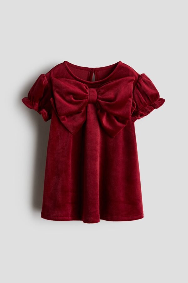 HM – Bow-Detail Velour Dress