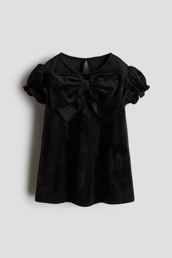 HM – Bow-detail velour dress